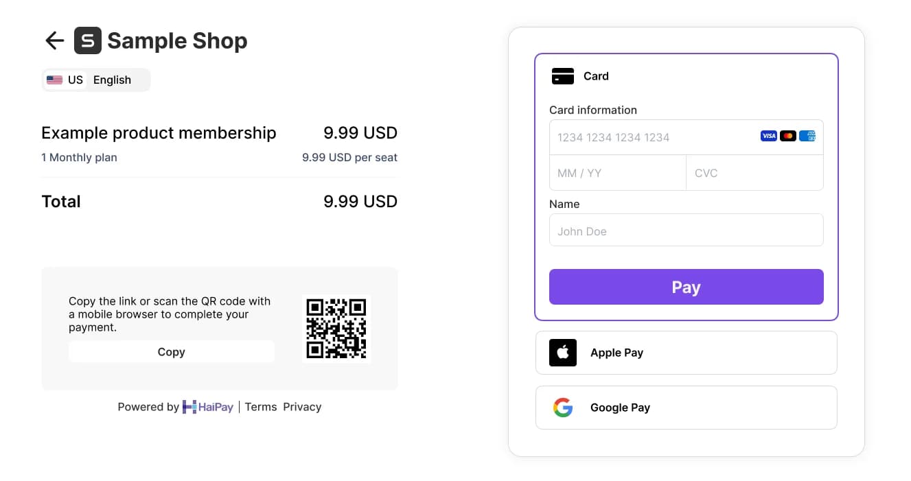 HaiPay dashboard preview